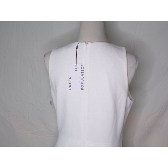 DRESS THE POPULATION Catalina Fit & Flare Dress Off White Small (4-6) NEW - Picture 8 of 8